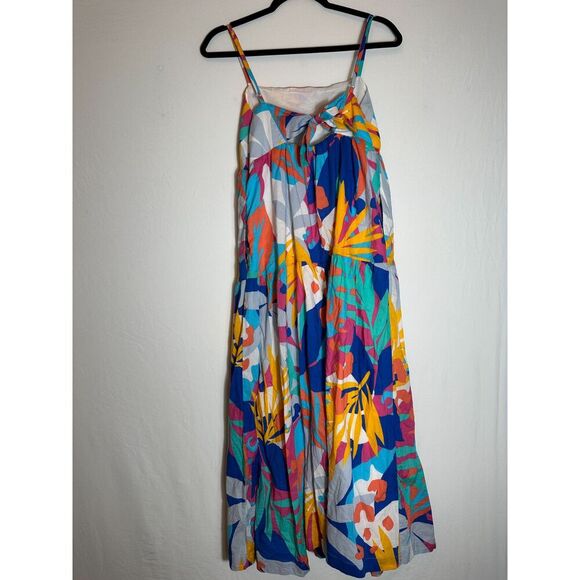 J Crew Tie Back Colorful Midi Sundress Size 6 - Picture 5 of 7